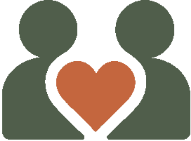 Icon of two people with a heart representing match